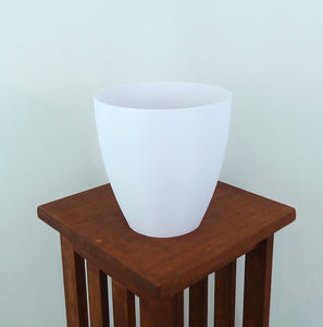 Signature 3D Printed 8" BioPot™️ - Large White Planter with Drainage & Saucer - Eco Friendly Plant Pot Set