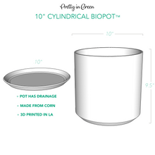 Modern 3D Printed 10" BioPot™️ - Large White Planter with Drainage & Saucer - Eco Friendly Plant Pot Set