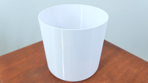 Modern 3D Printed 5" BioPot™️ - Medium White Planter with Drainage & Saucer - Eco Friendly Plant Pot Set